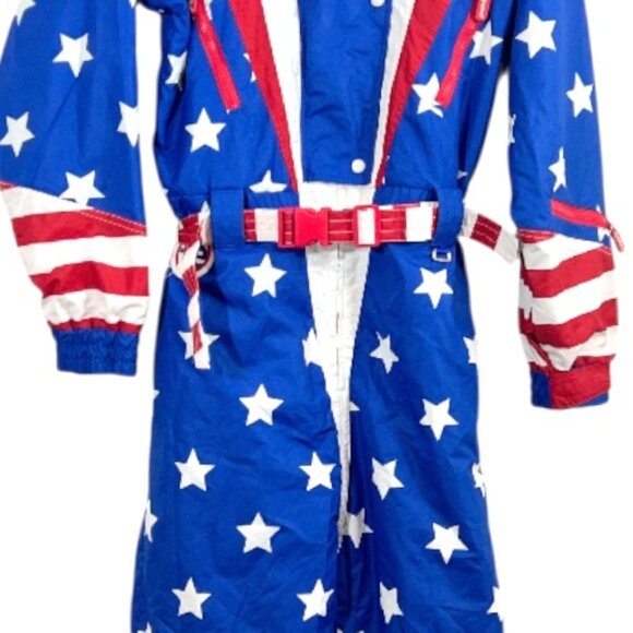 Tipsy Elves Americana Flag Ski Snow Suit American Flag Size XL - Picture 3 of 9